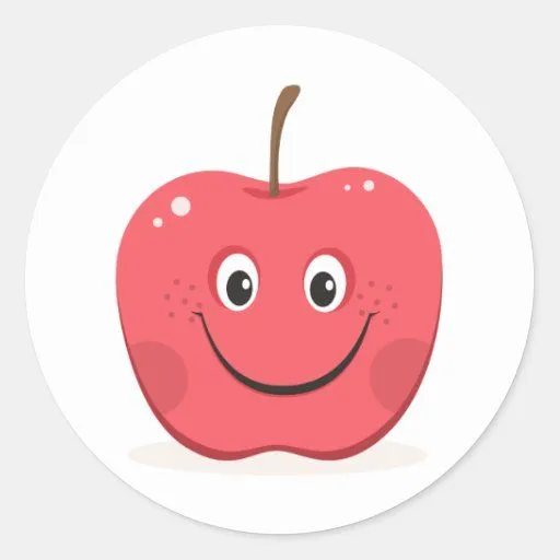 Pegatinas rojos del dibujo animado de la manzana de Zazzle. Pegatinas rojos del dibujo animado de la manzana de Zazzle.