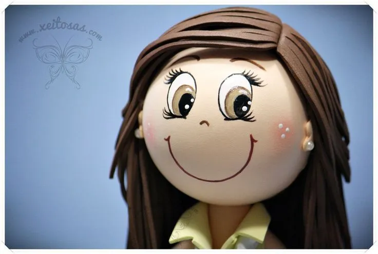 Peinado fofucha morena pelo liso | Fofuchas&FoamCrafts | Pinterest