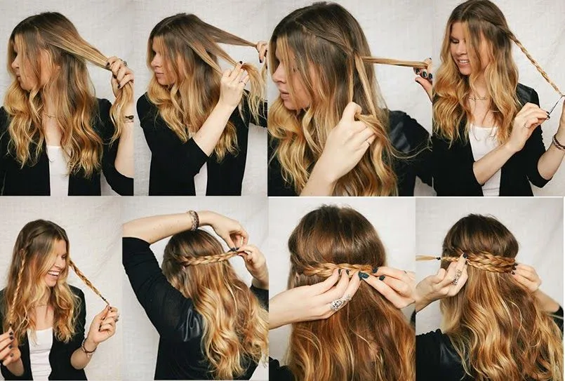 PEINADO PARA NIÑAS: TRENZAS FACILES - TRENZAS DIADEMA CON PELO ...