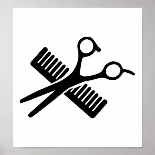 Peine y tijeras póster | Zazzle