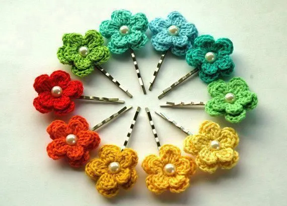 flores para el cabello tejidas | ✽ Tejidos lady's ✽ | Pinterest flores para el cabello tejidas | ✽ Tejidos lady's ✽ | Pinterest