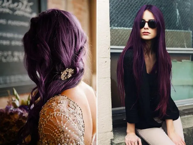 Cabello violeta oscuro - Imagui