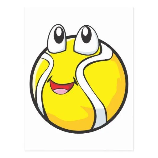 Sonrisa feliz de la pelota de tenis postal de Zazzle.