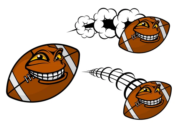 Pelota de fútbol o rugby feliz de dibujos animados — Vector stock ... Pelota de fútbol o rugby feliz de dibujos animados — Vector stock ...