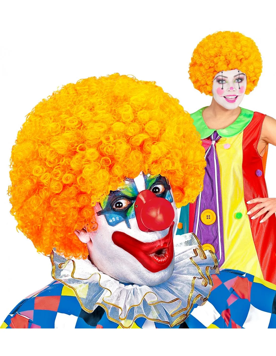 Peluca de Payaso Naranja Rizada | Comprar Online Peluca de Payaso Naranja Rizada | Comprar Online