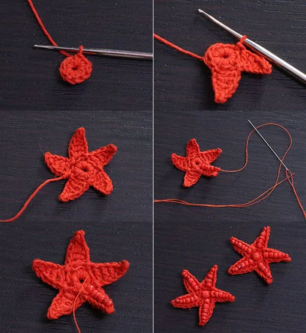 Pendientes de ganchillo “Estrella de mar” | Manualidades faciles Pendientes de ganchillo “Estrella de mar” | Manualidades faciles
