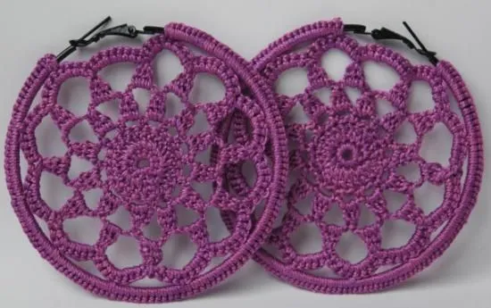 Pendientes de ganchillo. pendientes de crochet. aros de ganchillo ... Pendientes de ganchillo. pendientes de crochet. aros de ganchillo ...
