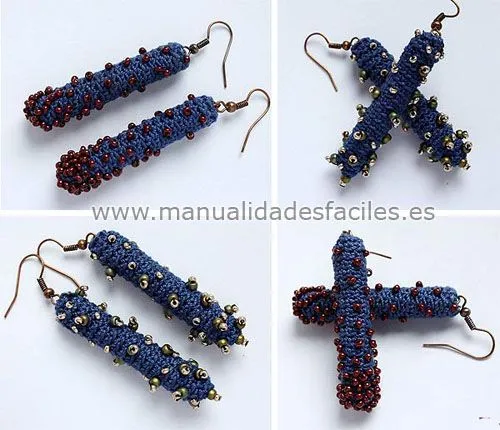 Pendientes palo de ganchillo | Manualidades faciles Pendientes palo de ganchillo | Manualidades faciles