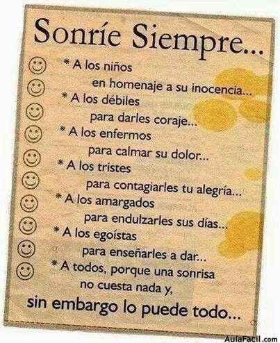 Pensamiento Positivo: Sonríe siempre | AulaFacil.com: Los mejores ... Pensamiento Positivo: Sonríe siempre | AulaFacil.com: Los mejores ...