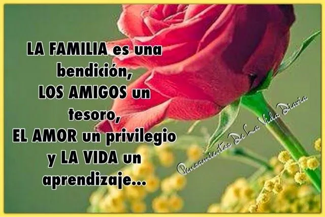 Pensamientos De La Vida Diaria : LA FAMILIA es una bendición.