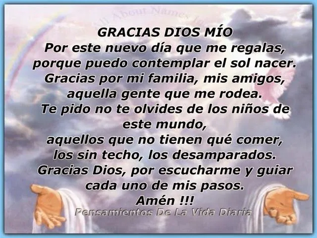 Pensamientos De La Vida Diaria : GRACIAS DIOS MÍO