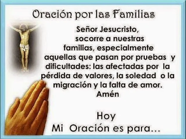 Pensamientos De La Vida Diaria : Oración por la familia Pensamientos De La Vida Diaria : Oración por la familia