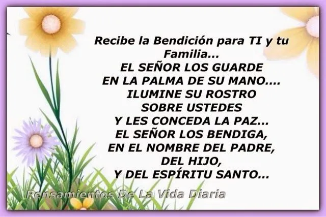 Pensamientos De La Vida Diaria : Recibe la Bendición para TI y tu ...