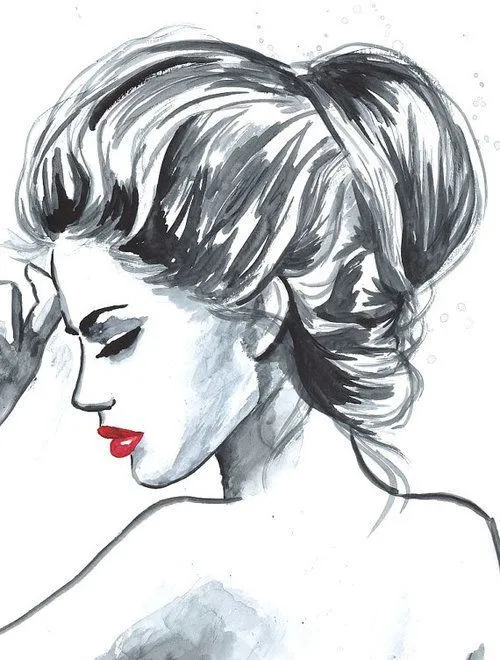 pensativa de labios rojos | Dibujos | Pinterest | Fashion Drawings ... pensativa de labios rojos | Dibujos | Pinterest | Fashion Drawings ...