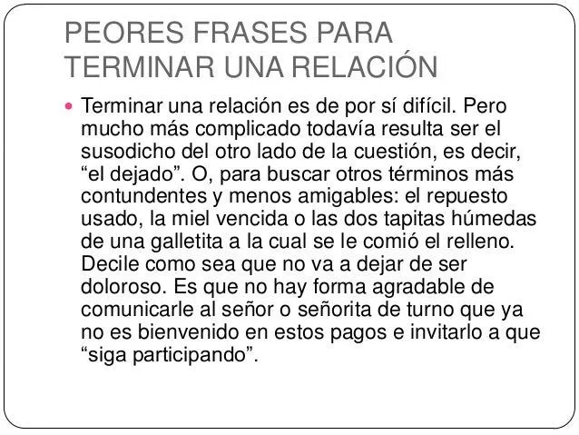 Las peores frases para terminar una relación. paola fagil