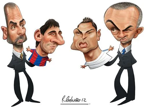 Pep y Messi vs Mou y Ronaldo" por Ricardo Galvao | CARICATURAS DE ... Pep y Messi vs Mou y Ronaldo" por Ricardo Galvao | CARICATURAS DE ...