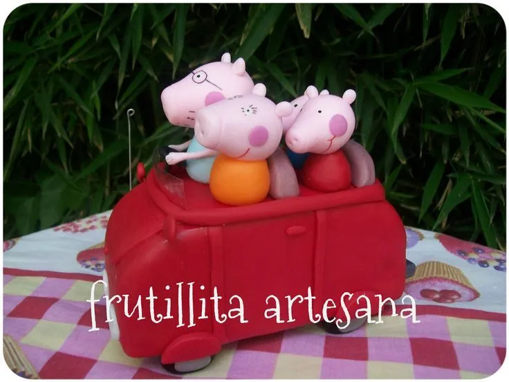 peppa pig adorno de torta porcelana fria | frutillita artesana ...