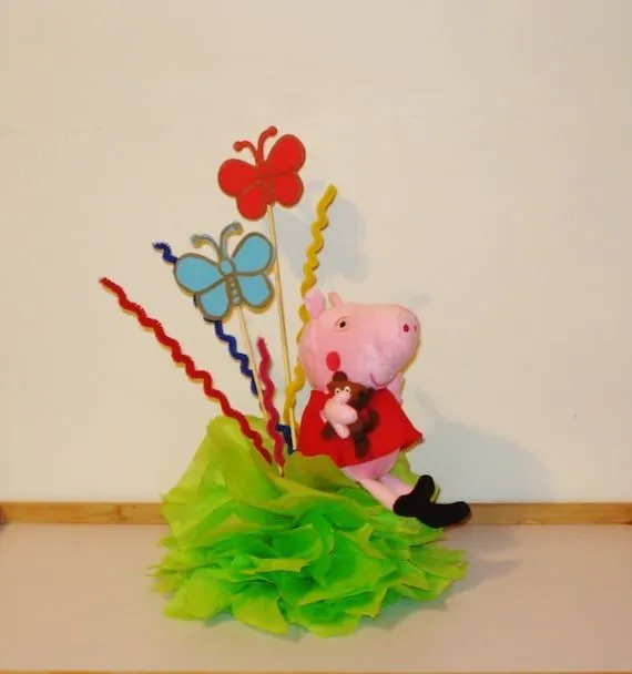 peppa pig centro de mesa por nicedecorations en Etsy