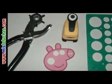 Como hacer Peppa Pig en foami con Moldes Pegatina para nevera ...