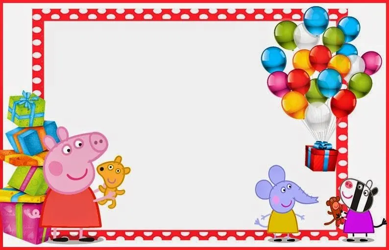 Peppa Pig: Invitaciones o Marcos para Imprimir Gratis. | Ideas y ...