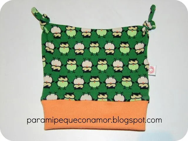 Para mi peque con amor: Gorro bebé "Duendecillo". Talla 0 a 6 ...