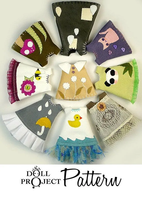 Pequeña muñeca vestidos Ropa patrón PDF Tutorial por DollProject Pequeña muñeca vestidos Ropa patrón PDF Tutorial por DollProject