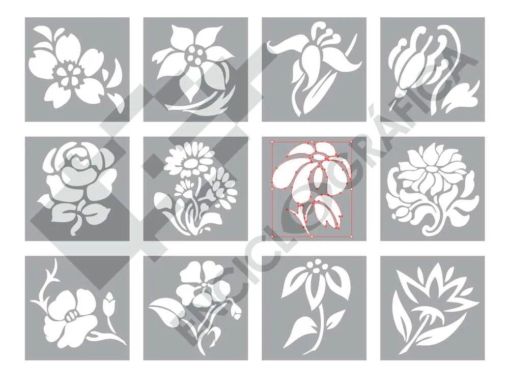 Pequeñas flores para stencil