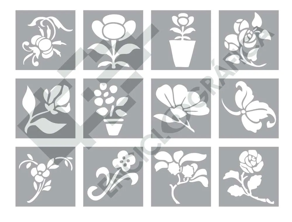 Pequeñas flores para stencil