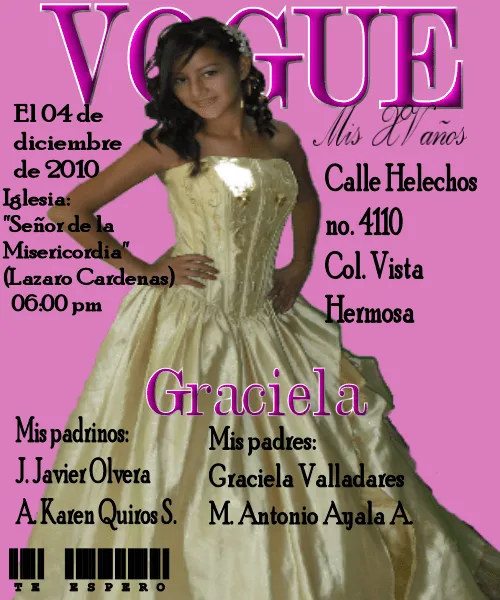 mis pequeñas manualidades: invitacion XV años de portada de revista