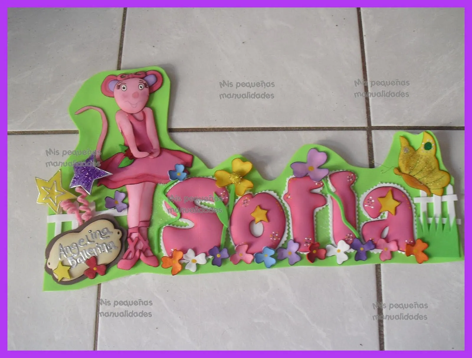 mis pequeñas manualidades: nombre decorado:::-ANGELINA BALLERINA::