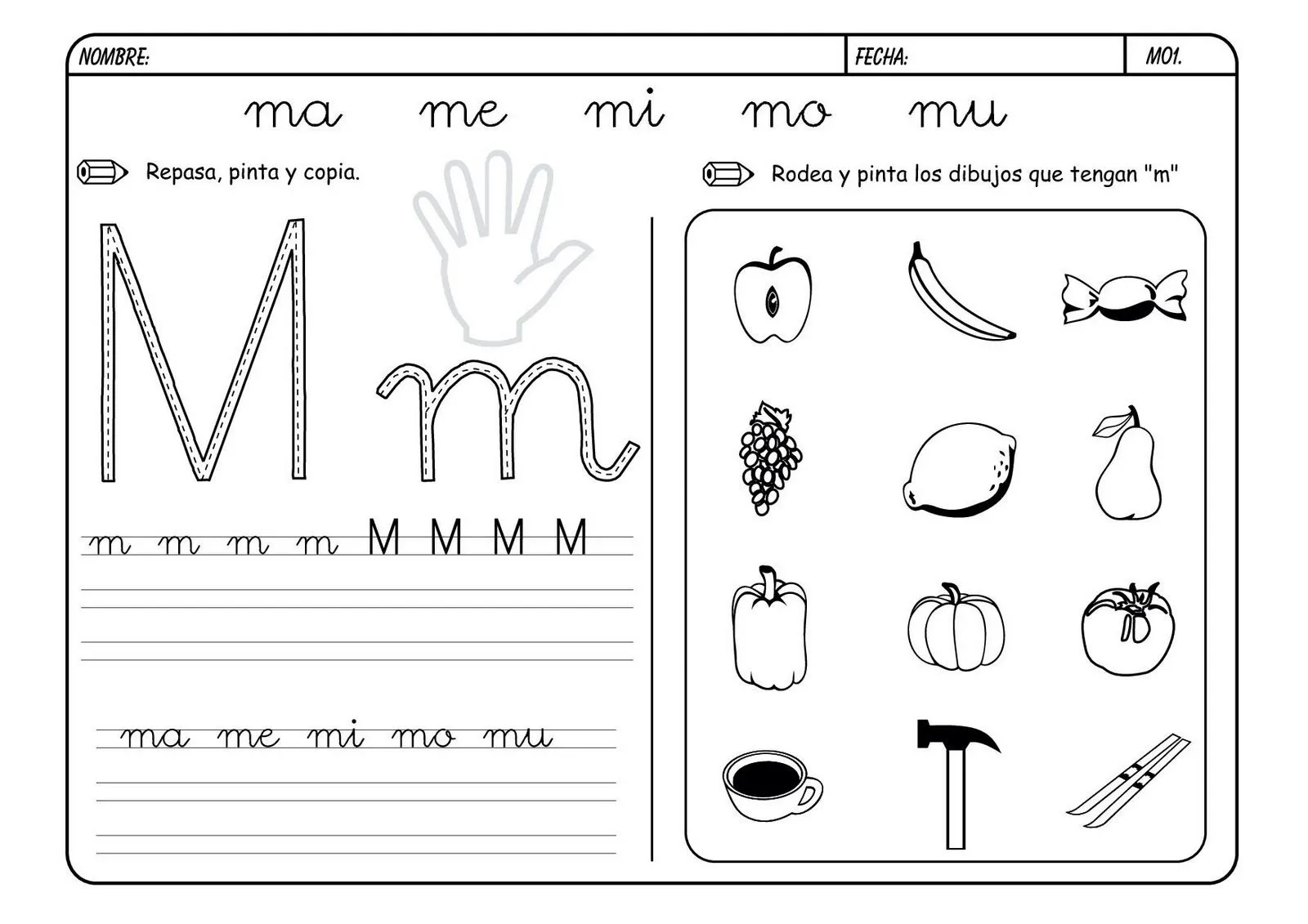 Ejercicios con la letra m para imprimir - Imagui Ejercicios con la letra m para imprimir - Imagui