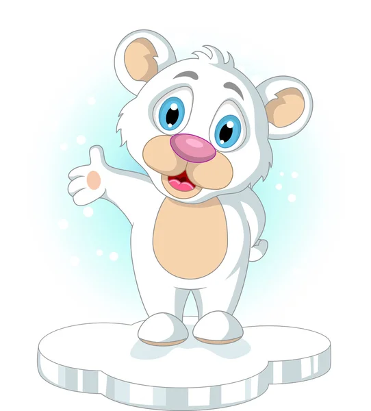 Pequeño oso polar de dibujos animados lindo levantando su mano ... Pequeño oso polar de dibujos animados lindo levantando su mano ...