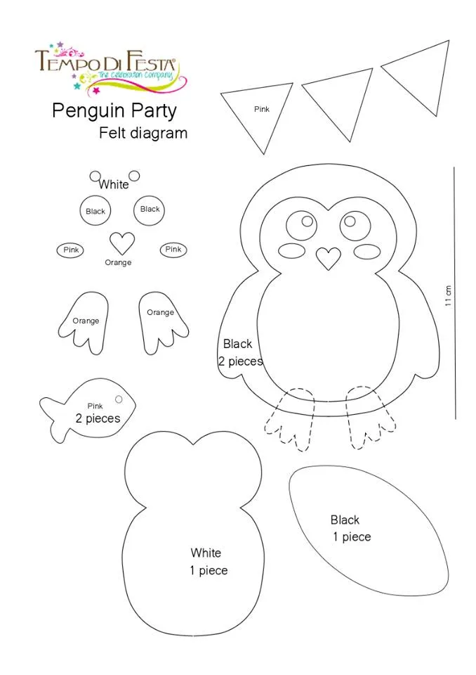 Como hacer un pequeño pingüino en fieltro