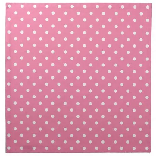 Pequeños lunares blancos en rosas fuertes servilleta | Zazzle