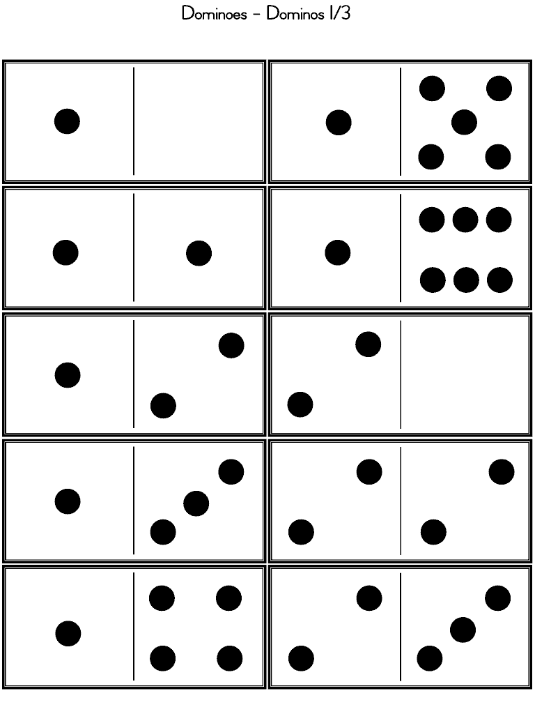 Fichas de domino para colorear - Imagui