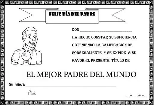 PEQUES Y PECAS...: DIPLOMAS PARA PAPÁ.