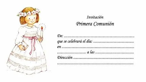 Invitaciones Primera Comunión. | Ideas y material gratis para ...