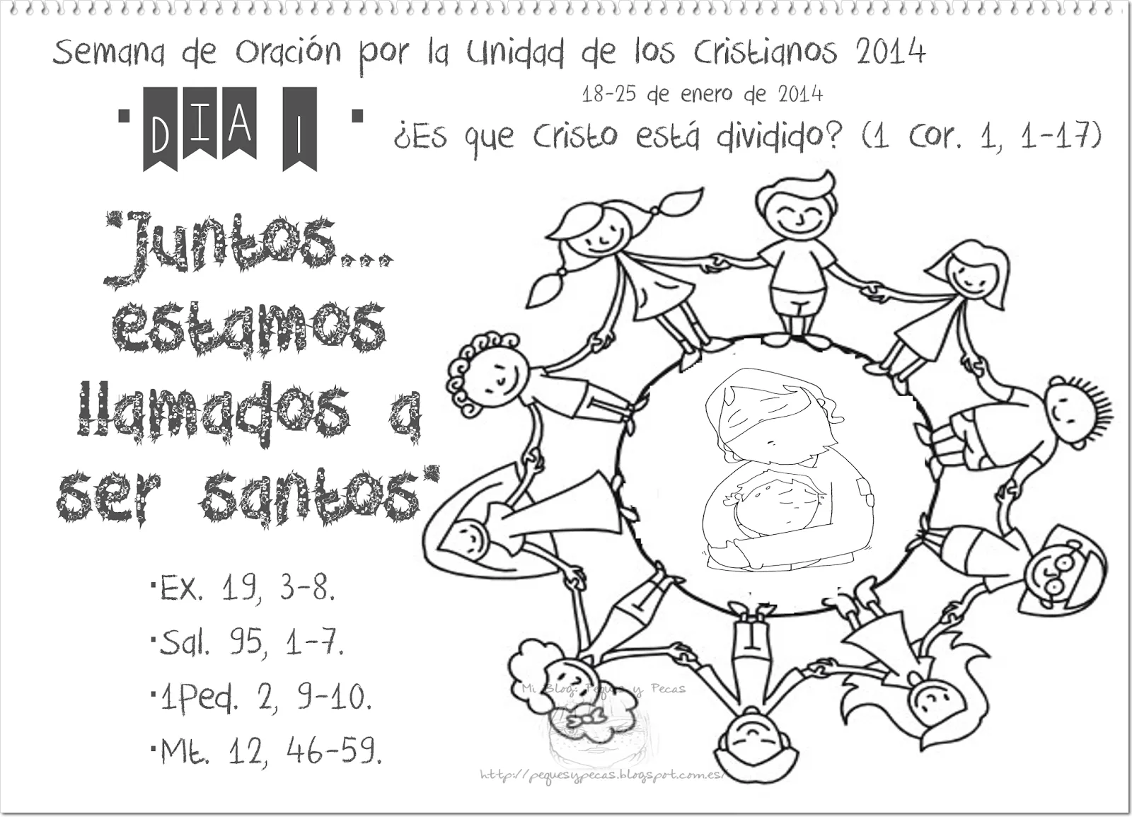 PEQUES Y PECAS...: Ficha día 1: Semana de oración por la unidad de ...