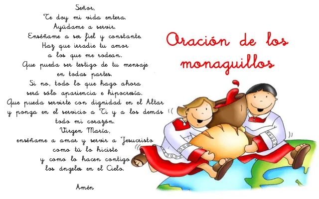 PEQUES Y PECAS...: Oración para monaguillos: PEQUES Y PECAS...: Oración para monaguillos: