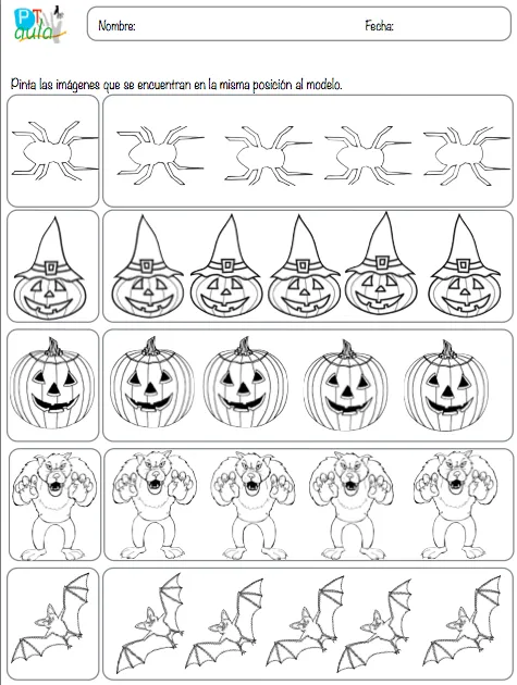 PERCEPCIÓN VISUAL Y ATENCIÓN HALLOWEEN - AULA PT