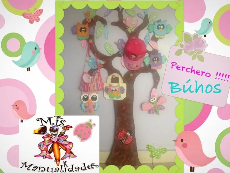 Perchero pasta flexible y madera country !!!!! Búhos | Percheros ...