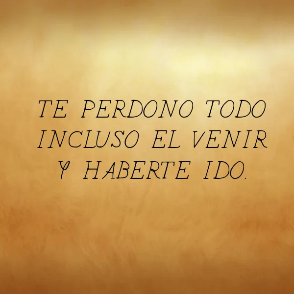 TE PERDONO TODO INCLUSO EL VENIR Y HABERTE IDO. - KEEP CALM AND ...