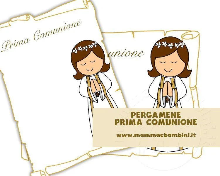 Pergamena per Prima Comunione - Mamma e Bambini Pergamena per Prima Comunione - Mamma e Bambini