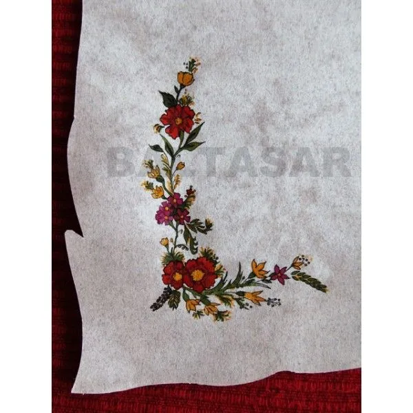 pergamino hecho a mano orla flores - Imprenta Baltasar 1861