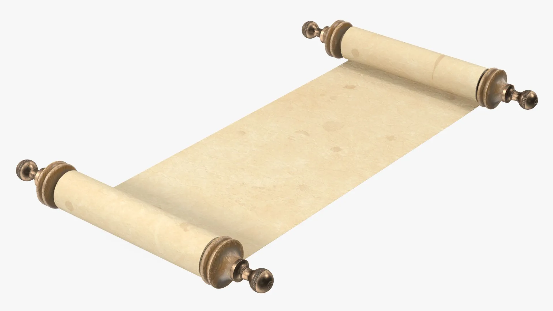 Pergamino de papel en blanco antiguo desplegado Modelo 3D $29 - .3ds .blend  .c4d .fbx .max .ma .lxo .obj - Free3D