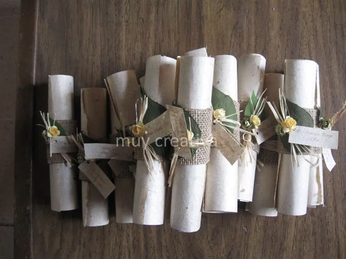 pergaminos de boda | Tarjetas y Diseños Muy Creativa