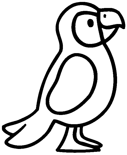 Perico animado para colorear - Imagui