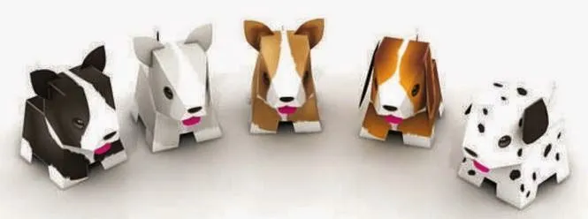 Lindos Perritos 3D para Imprimir Gratis. Juguetes de Papel ...