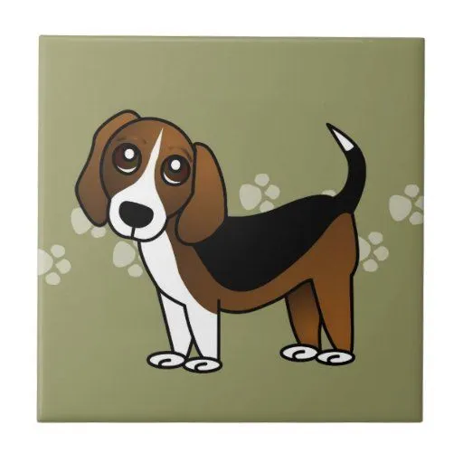 Perro lindo del dibujo animado del beagle en verde azulejo ... Perro lindo del dibujo animado del beagle en verde azulejo ...