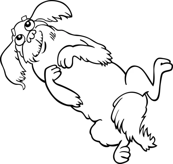 Perro mullido feliz de dibujos animados para colorear — Vector ... Perro mullido feliz de dibujos animados para colorear — Vector ...